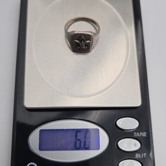 Size 8.75 Sterling Silver Solid Boy Scout Ring A2495 - Picture 8 of 8